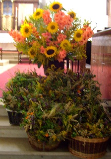 Foto der Kr&auml;uterbuschen vor der Weihe