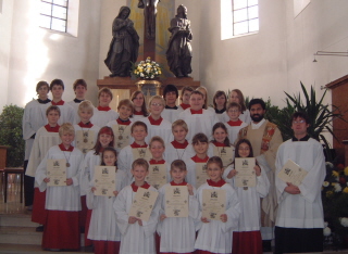 Foto von der Ministrantenaufnahme 2009 in St. Wolfgang
