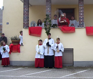 Foto von der Segnung der Palmbuschen