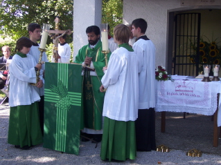 Foto vom Gottesdienst bei der Lerchenfeldkapelle