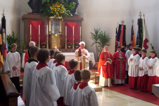 Foto nach der Kommunion beim Gottesdienst