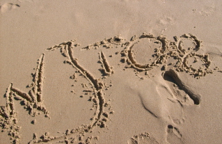 Foto vom Sandstrand am Pazifik